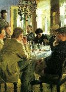 Peter Severin Kroyer ved frokosten oil painting